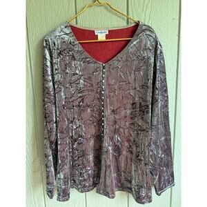 Vintage Made In France Couleurs Velvet Cardigan, XXL